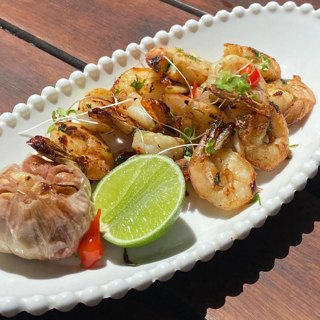 Garlic and oil shrimp